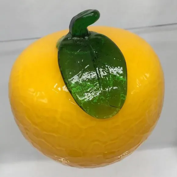 Vintage Murano style Art Glass Apples Set of 3 Yellow, Green, Red - Picture 5 of 6